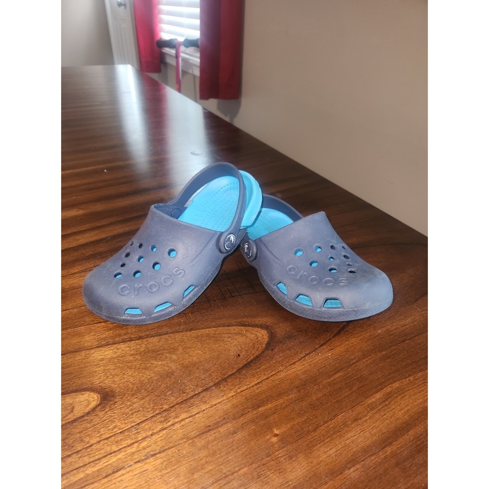 Crocs Electro Clogs Shoes Toddler Little Kids Size 12 Navy & Light Blue